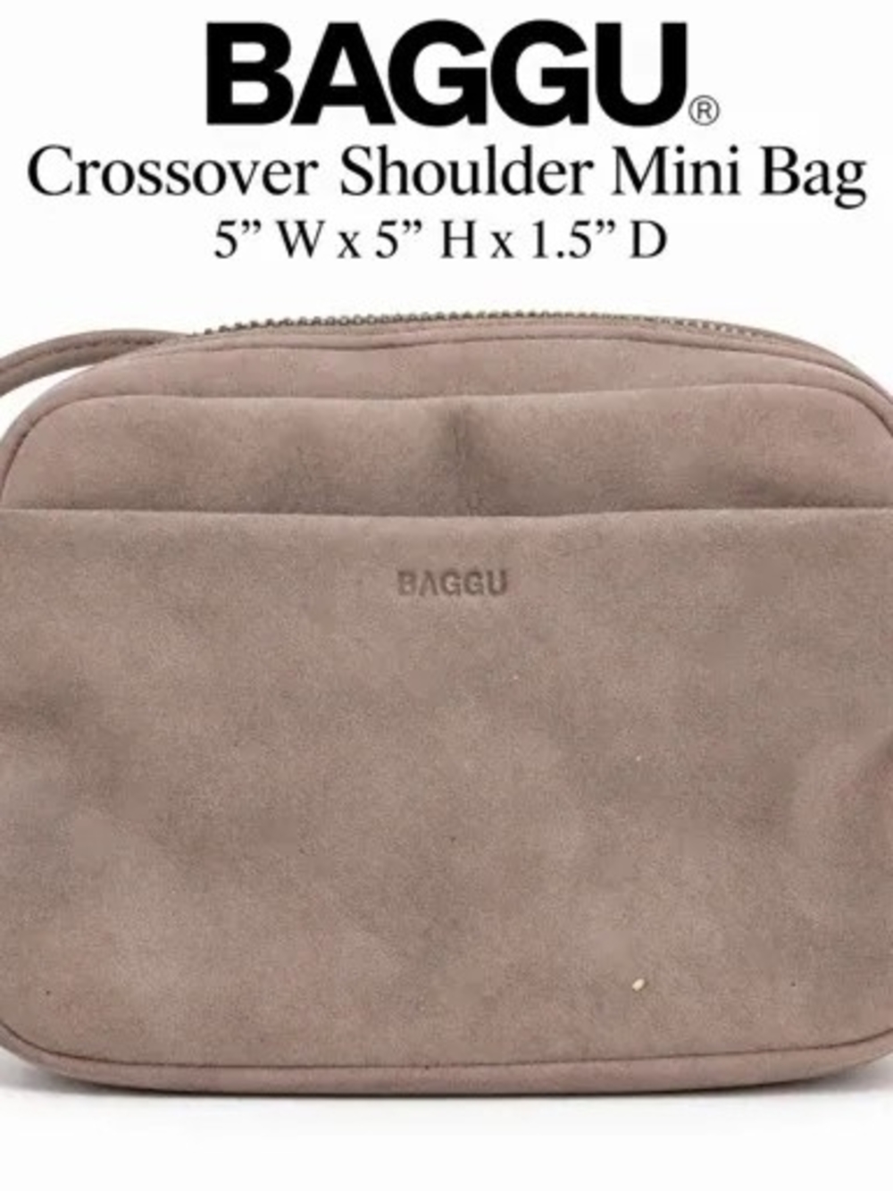 BAGGU Taupe Crossbody Mini Belt Bag